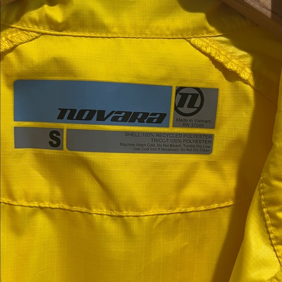 NOVARA Nylon Yellow Zip Road Cycling Wind Rain Pockets Jacket Small - Picture 2 of 8